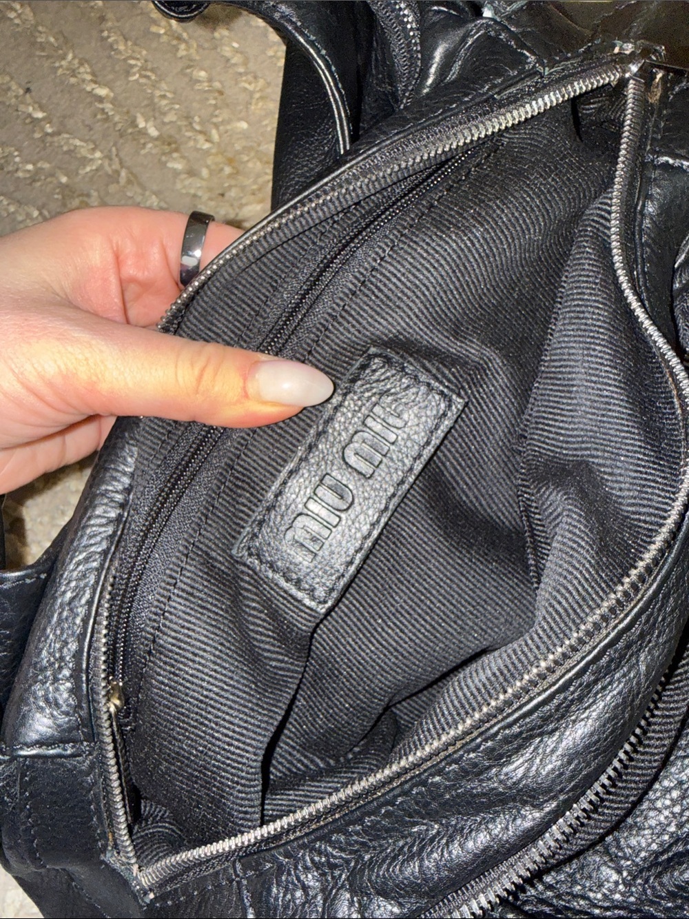 Miu Miu Black Leather Studded Hobo Bag - Picture 7 of 11